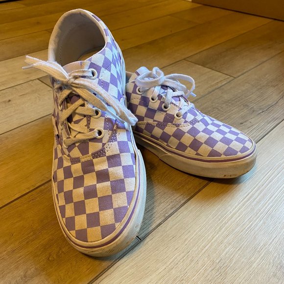 lavender vans checkered